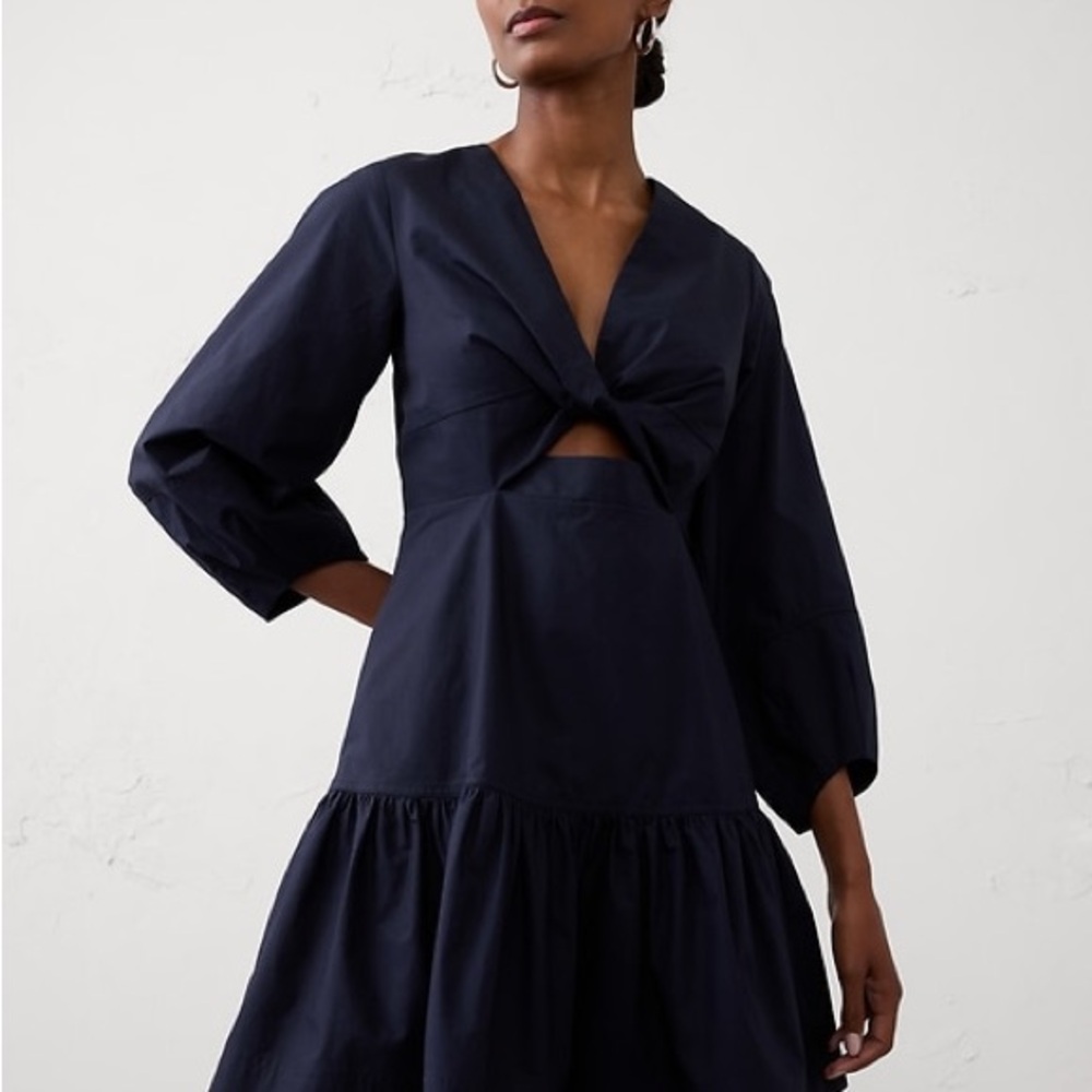 Banana Republic Poplin Twist Mini Dress